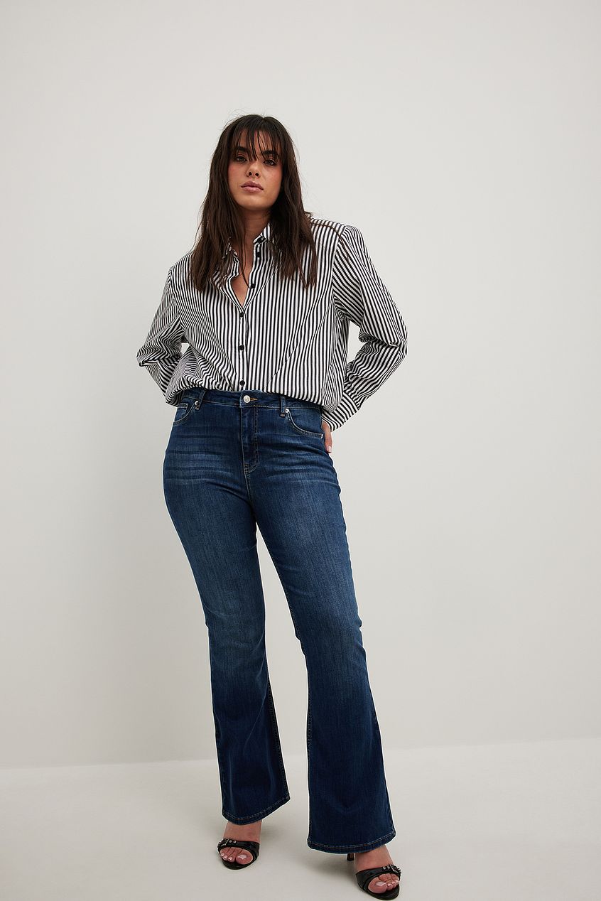 Flared High Waist Stretch Jeans For Womens - PRINDA - Jeans -