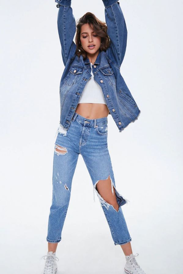Frayed Women Jacket - PRINDA - Denim Jackets -