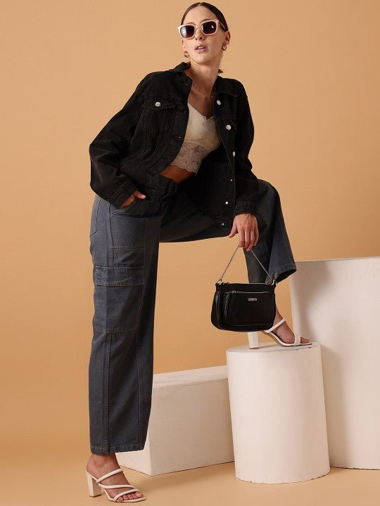 Lightweight Pure Cotton Crop Denim Jacket - PRINDA - Denim Jackets -