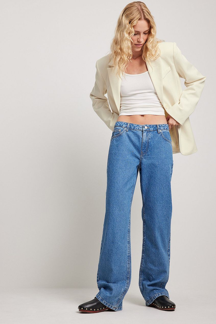Low Waist Slim Leg Denim For Womens - PRINDA - Jeans -