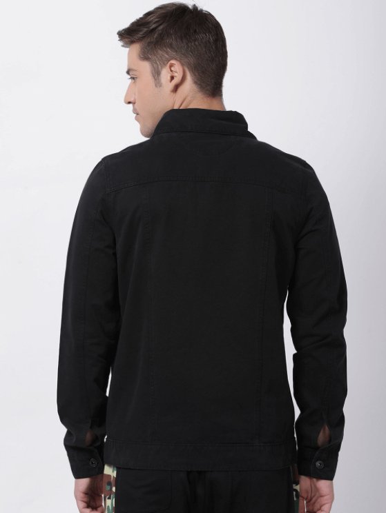 Mens Denim Jacket Black - PRINDA - Denim Jacket -