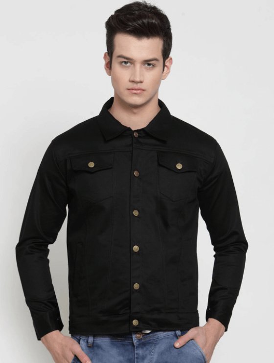 Mens Denim Jacket Black - PRINDA - Denim Jacket -