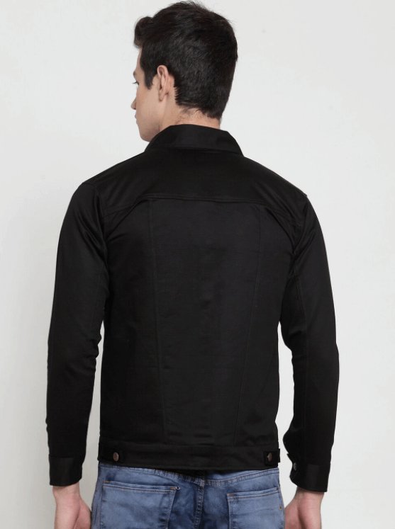 Mens Denim Jacket Black - PRINDA - Denim Jacket -