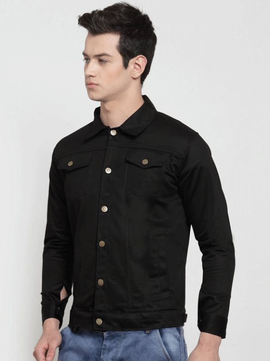 Mens Denim Jacket Black - PRINDA - Denim Jacket -