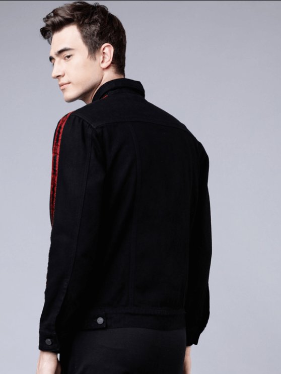 Mens Denim Jacket Black - PRINDA - Denim Jacket -