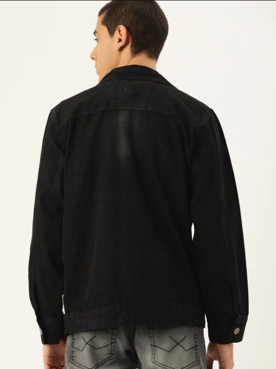 Mens Denim Jacket Black - PRINDA - Denim Jacket -