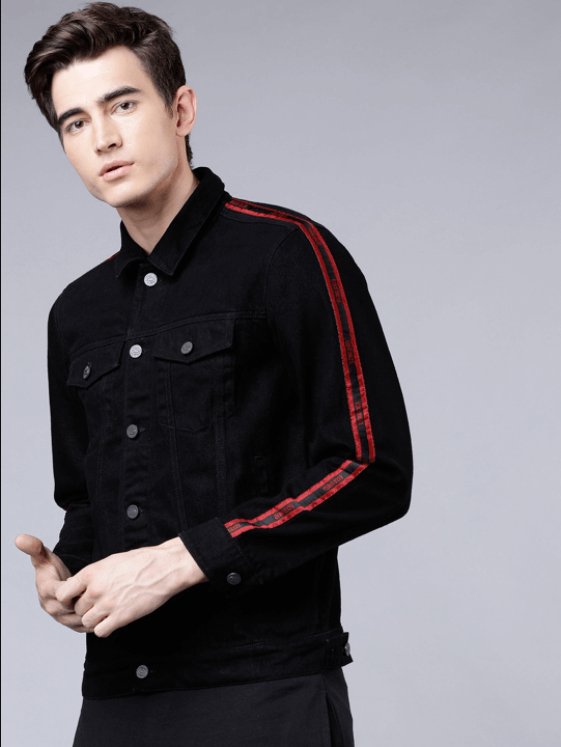 Mens Denim Jacket Black - PRINDA - Denim Jacket -