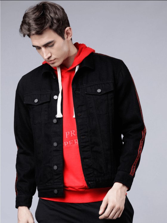 Mens Denim Jacket Black - PRINDA - Denim Jacket -