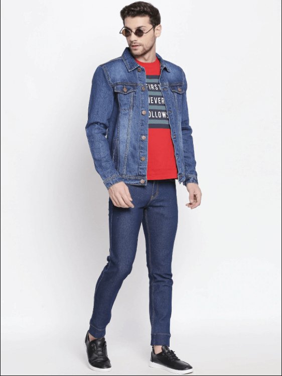 Mens Denim Jacket Blue - PRINDA - Denim Jacket -