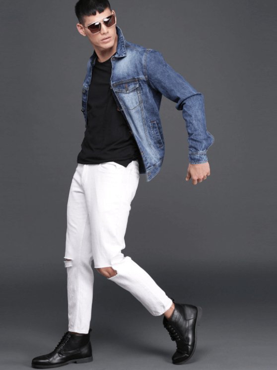 Mens Denim Jacket Dark Blue - PRINDA - Denim Jacket -