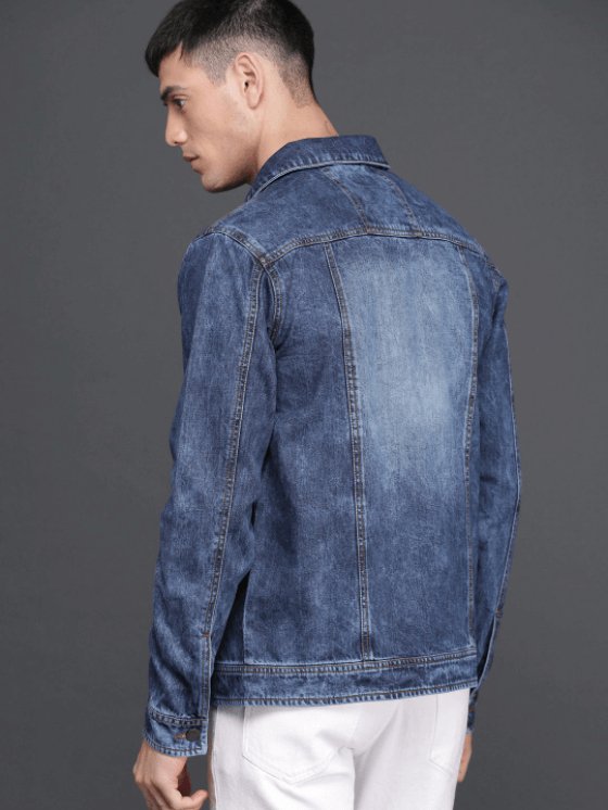 Mens Denim Jacket Dark Blue - PRINDA - Denim Jacket -