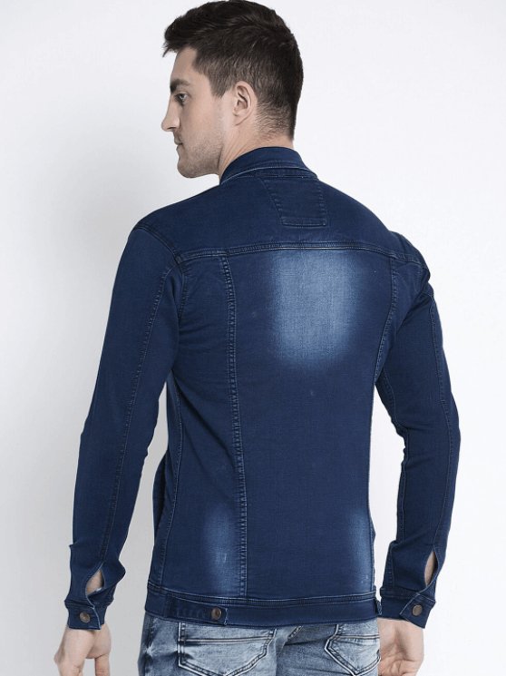 Mens Denim Jacket Dark Blue - PRINDA - Denim Jacket -