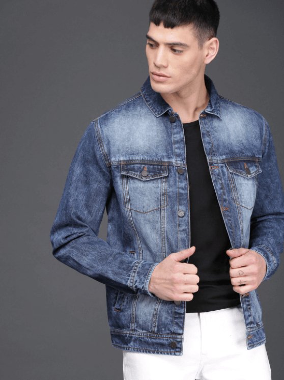 Mens Denim Jacket Dark Blue - PRINDA - Denim Jacket -
