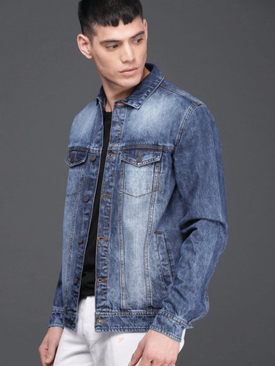 Mens Denim Jacket Dark Blue - PRINDA - Denim Jacket -