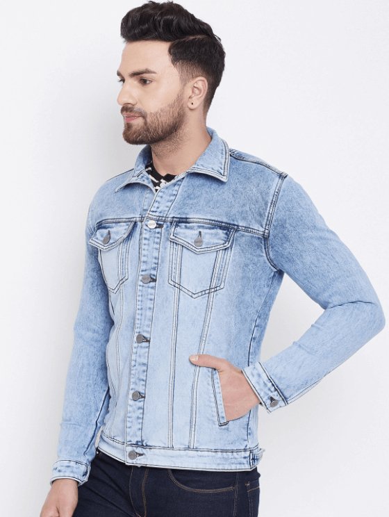Mens Denim Jacket Light Blue - PRINDA - Denim Jacket -