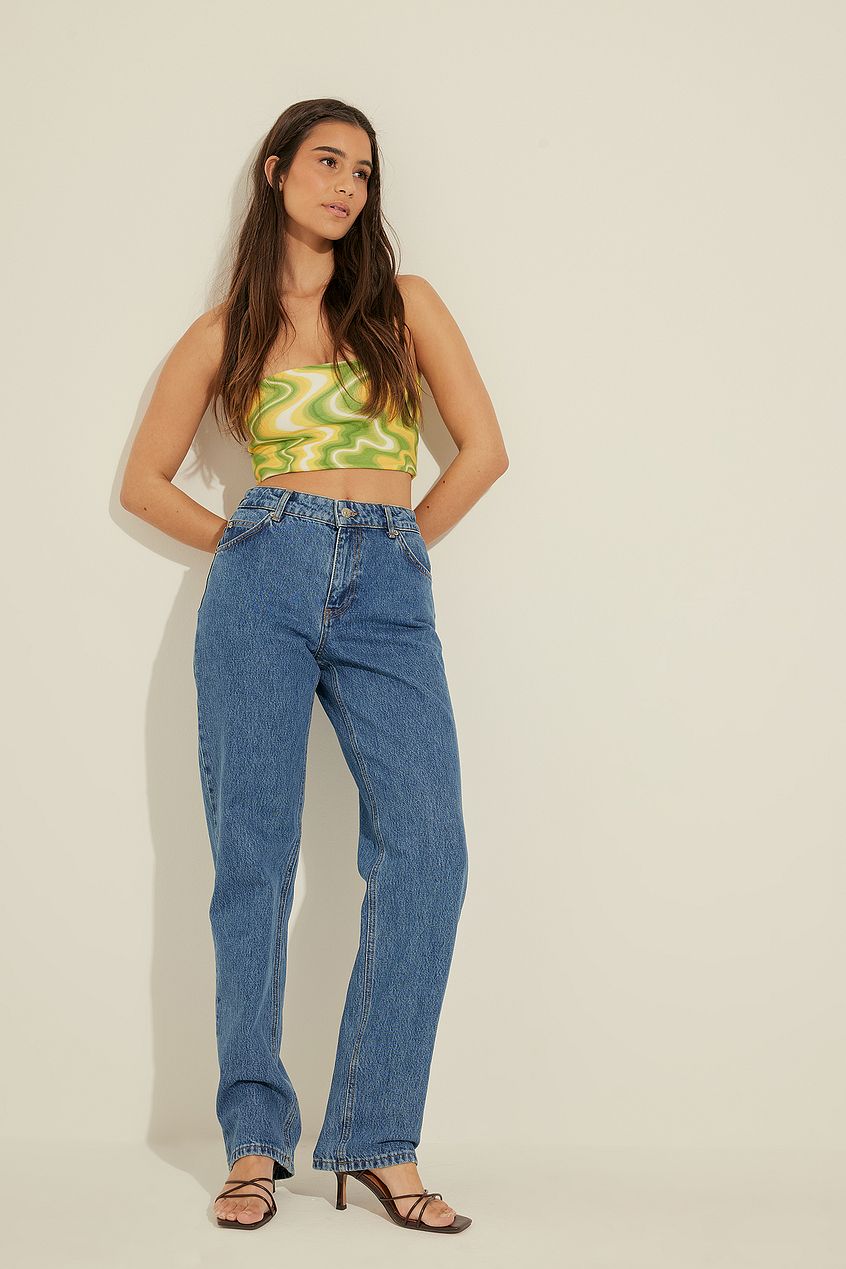 Mid Rise Straight Jeans For Womens - PRINDA - Jeans -