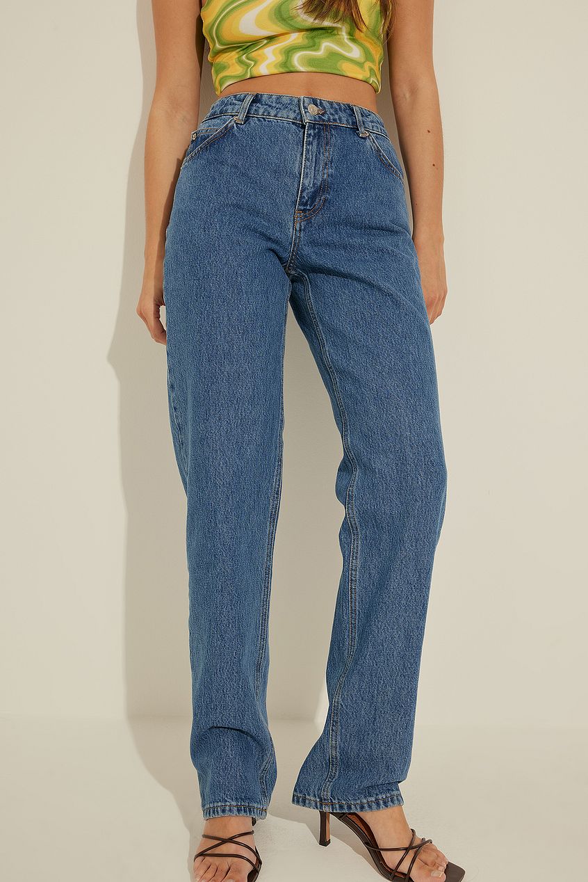 Mid Rise Straight Jeans For Womens - PRINDA - Jeans -
