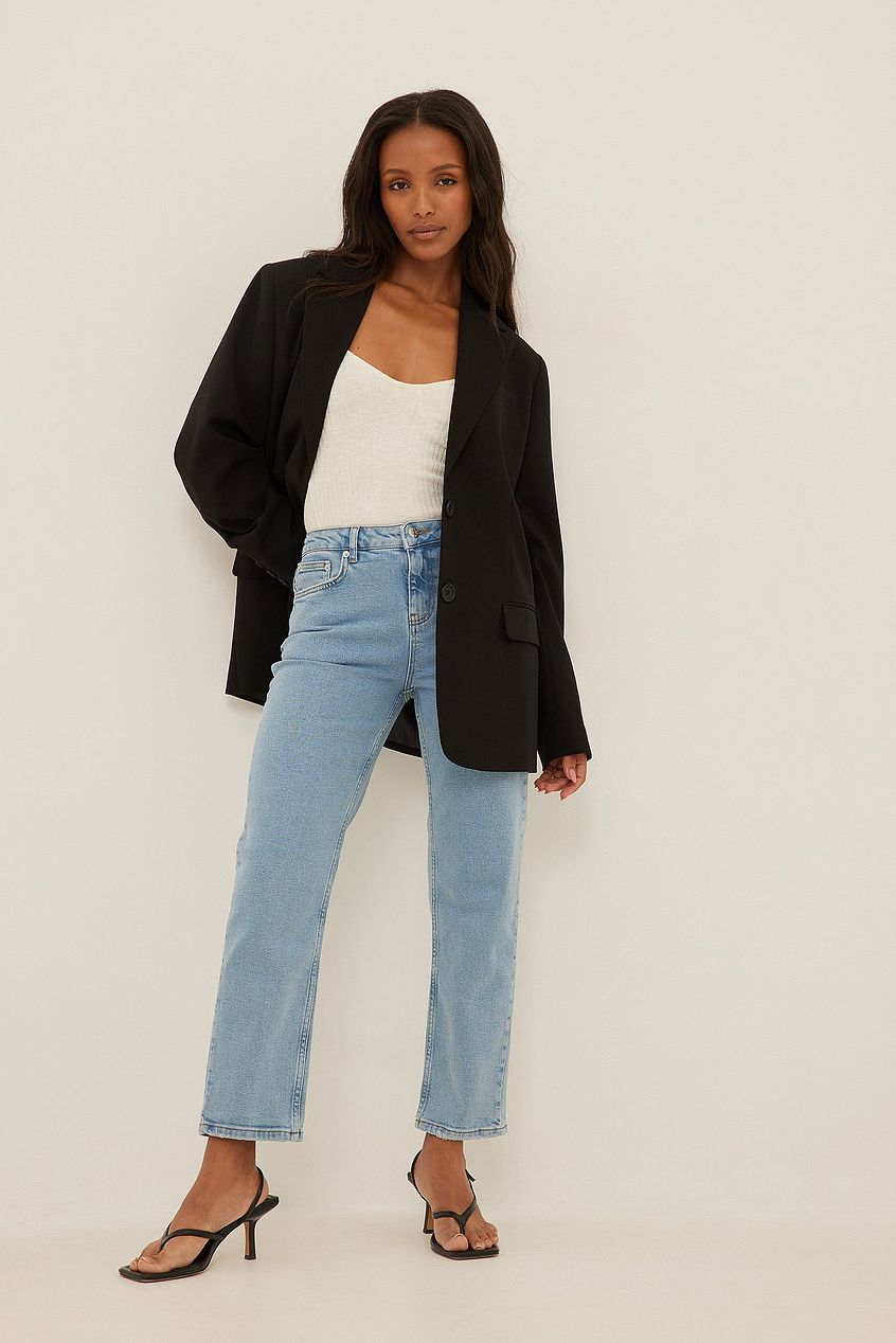 Mid Waist Slim Leg Jeans For Womens - PRINDA - Jeans -