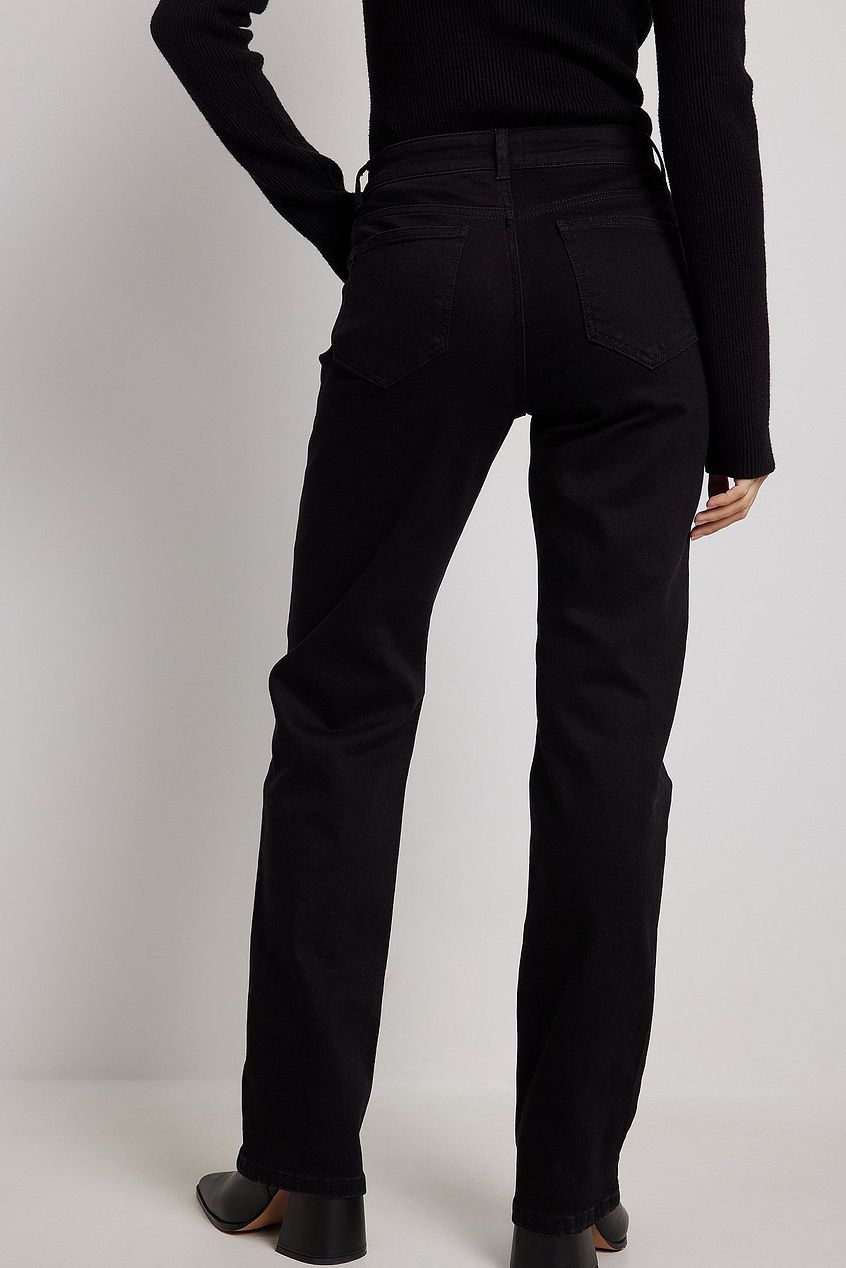 Mid Waist Straight Denim For Womens - PRINDA - Jeans -