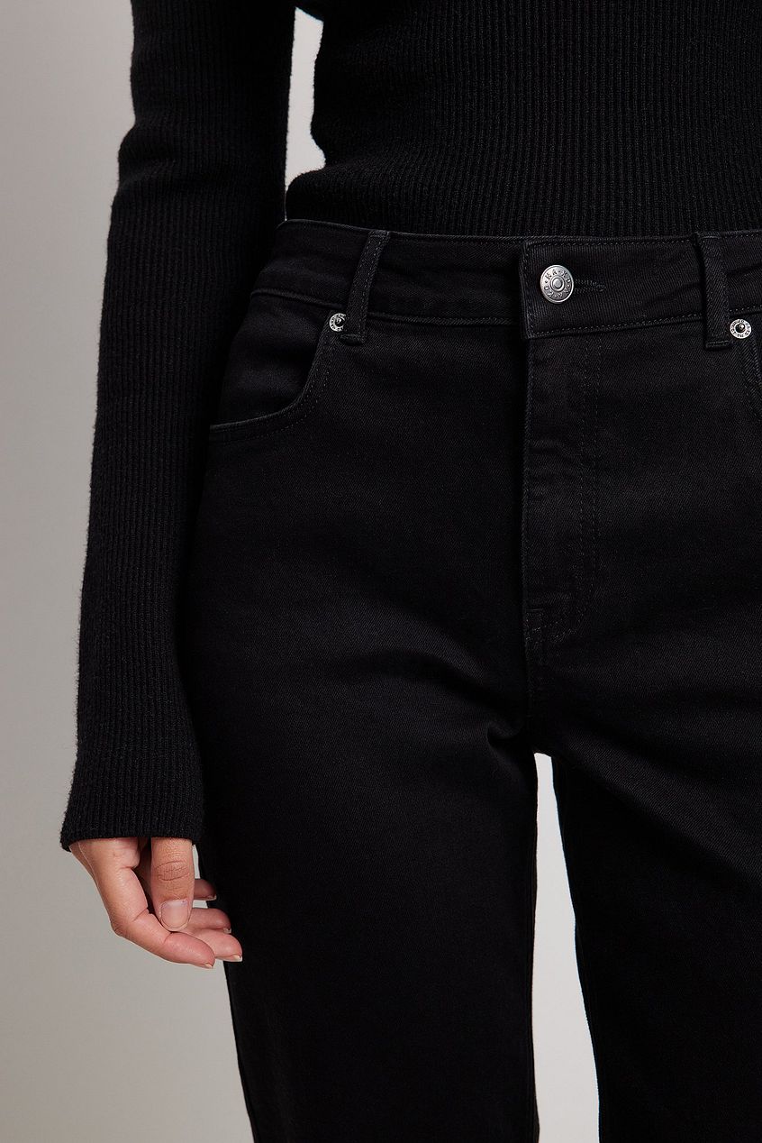 Mid Waist Straight Denim For Womens - PRINDA - Jeans -