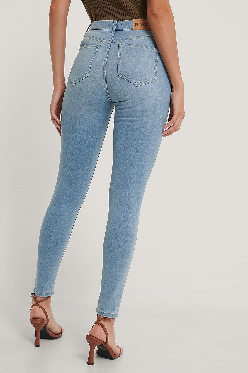 Organic Skinny High Waist Destroyed Jeans For Womens - PRINDA - Jeans -