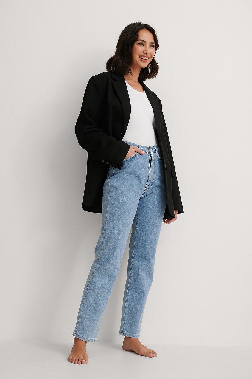 Organic Straight High Waist Jeans For Womens - PRINDA - Jeans -