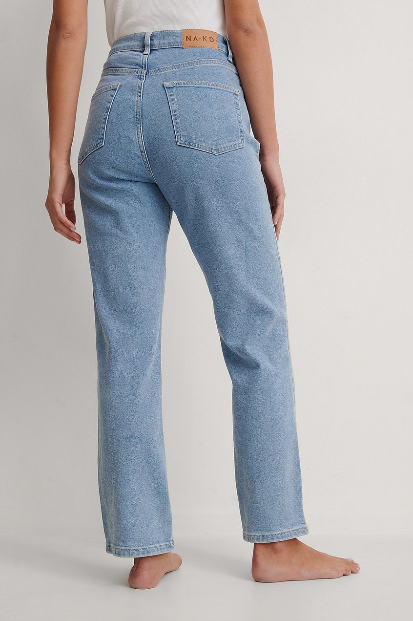 Organic Straight High Waist Jeans For Womens - PRINDA - Jeans -