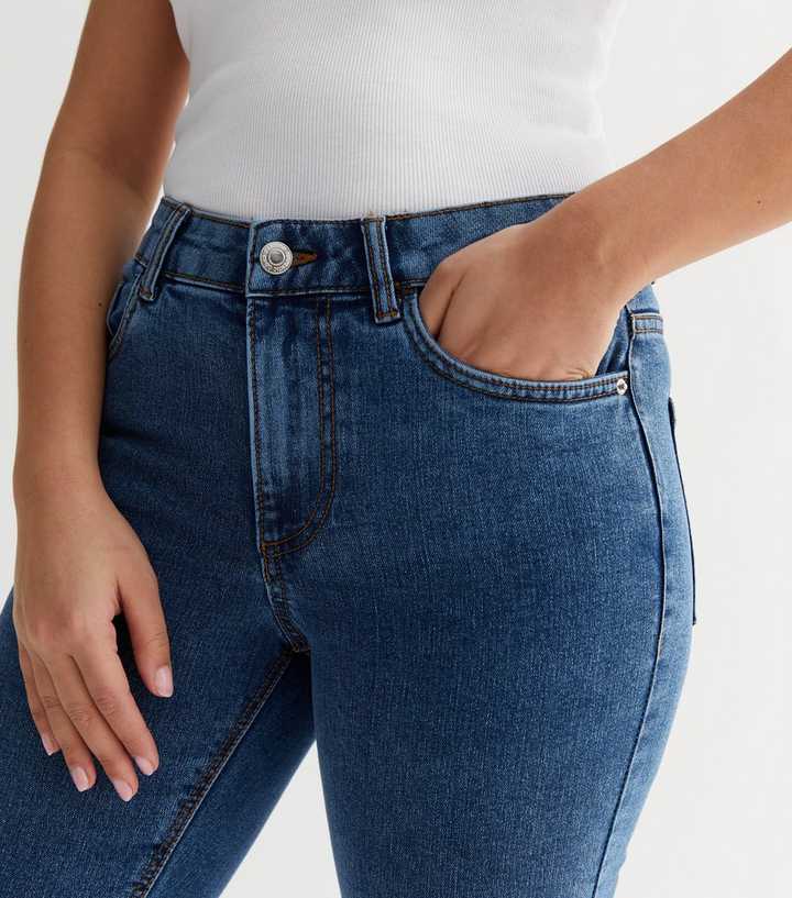 Petite Blue Mid Rise Amie Skinny Jeans - PRINDA - Jeans -