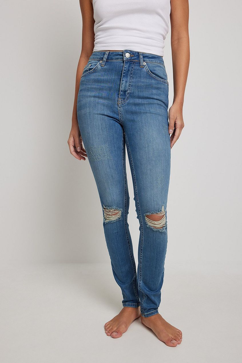 Skinny High Waist Destroyed Jeans For Womens - PRINDA - Jeans -