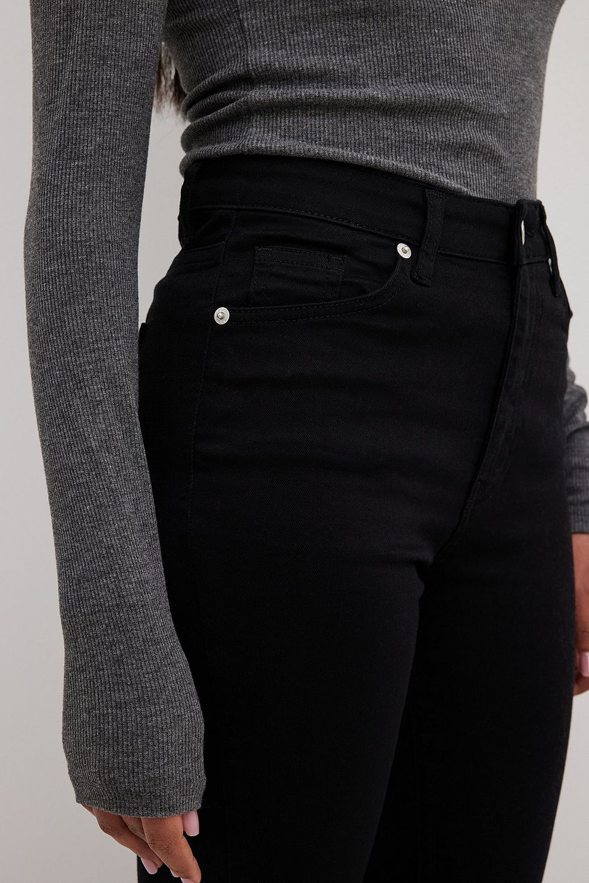 Skinny High Waist Open Hem Jeans For Womens - PRINDA - Jeans -