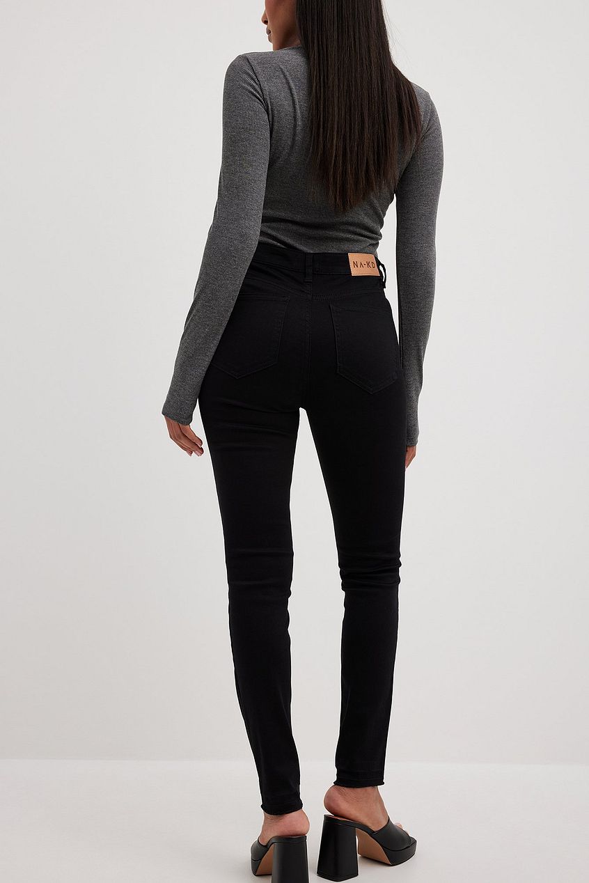 Skinny High Waist Open Hem Jeans For Womens - PRINDA - Jeans -