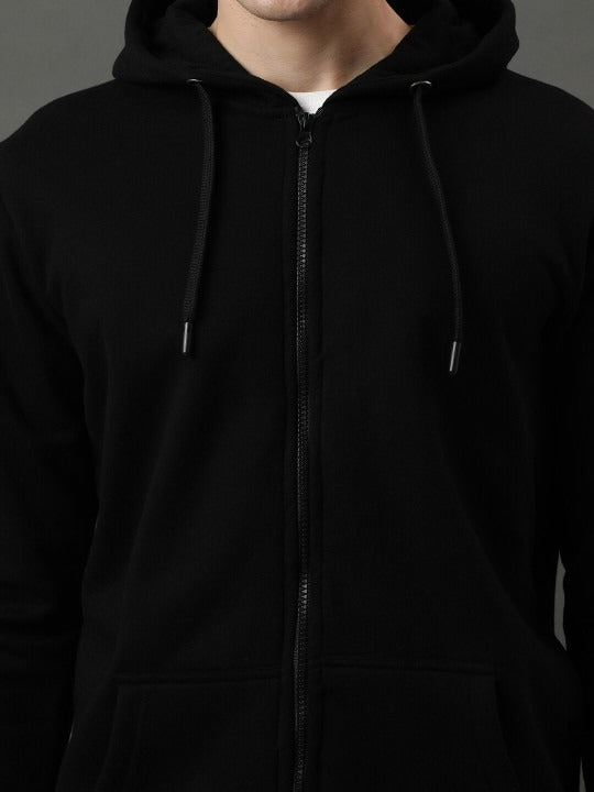 Men Long Sleeves Cotton Hood Front-Open Sweatshirt – Casual Zipper Hoodie for Pakistan | PRINDA