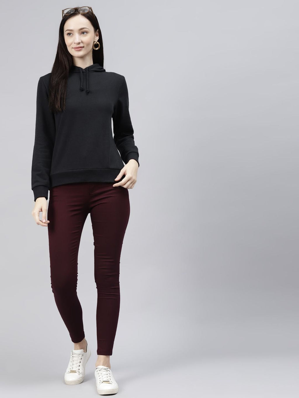 Women Black Hooded Sweatshirt — Classic Black Hoodie for Women | PRINDA Pakistan