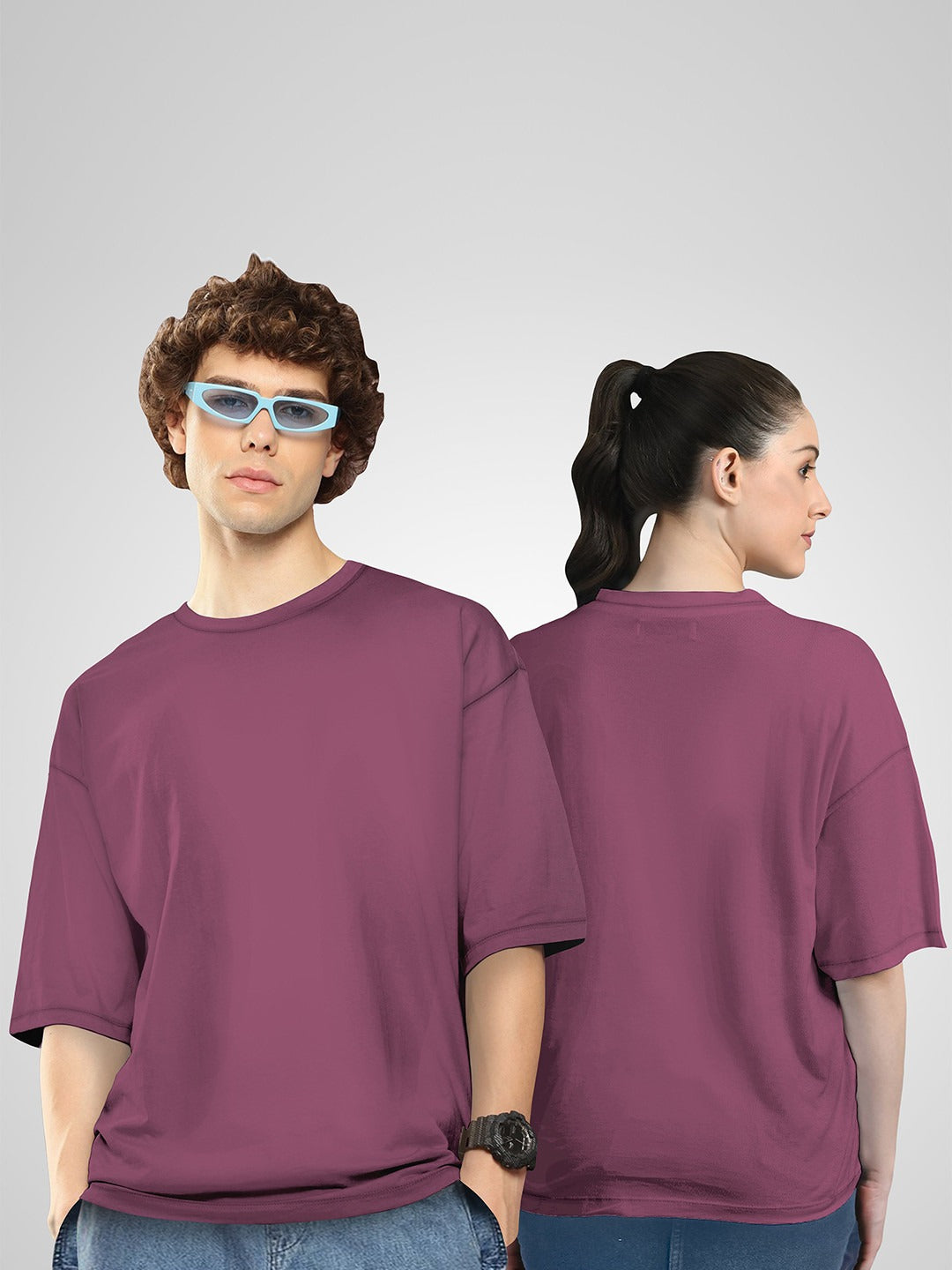 Unisex Twistform Twinny Zone Pack of 2 Solid Cotton Oversized T-Shirts – Premium Casual Wear in Pakistan | PRINDA