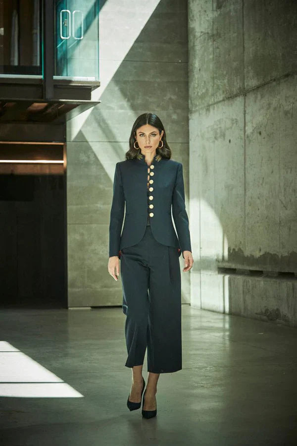 PRINDA Slim Fit Navy Blue Blazer