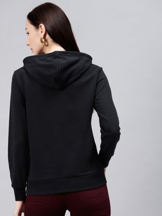 Women Black Hooded Sweatshirt — Classic Black Hoodie for Women | PRINDA Pakistan