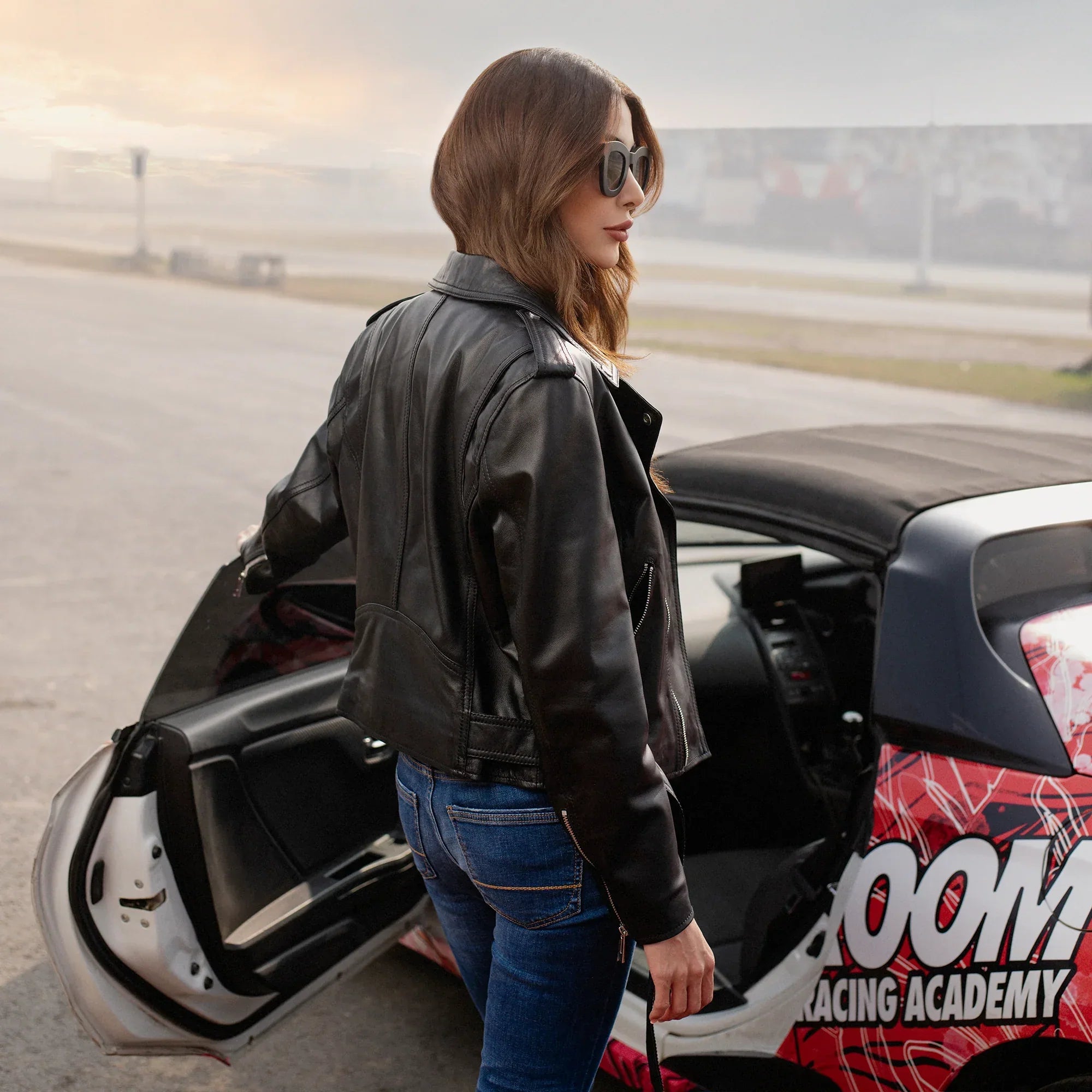 PRINDA Biker Women Leather Jacket