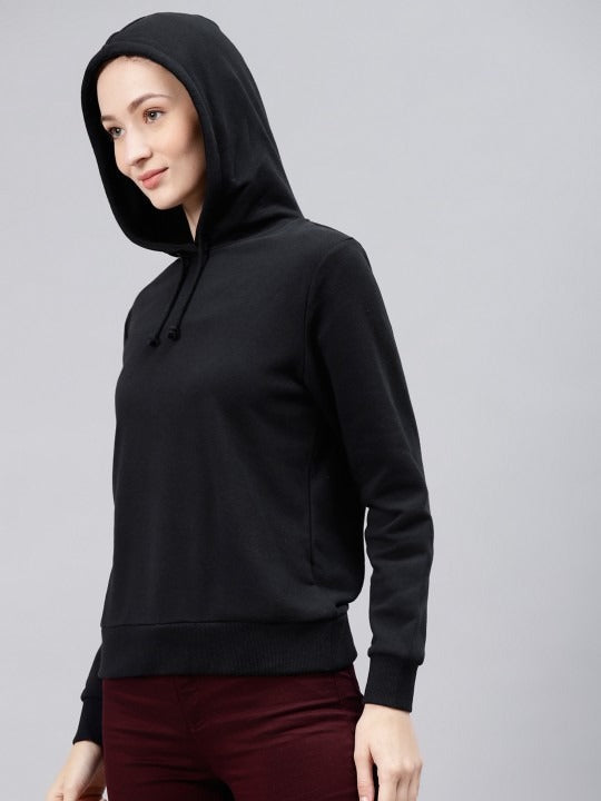 Women Black Hooded Sweatshirt — Classic Black Hoodie for Women | PRINDA Pakistan