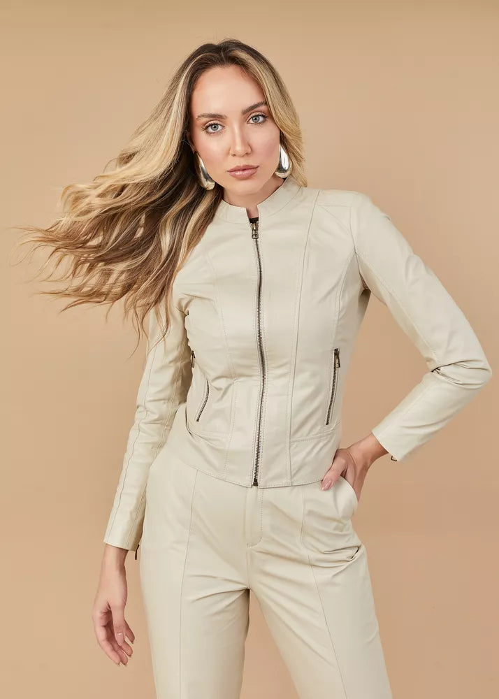 Off-White PRINDA Women's Genuine Leather Jacket