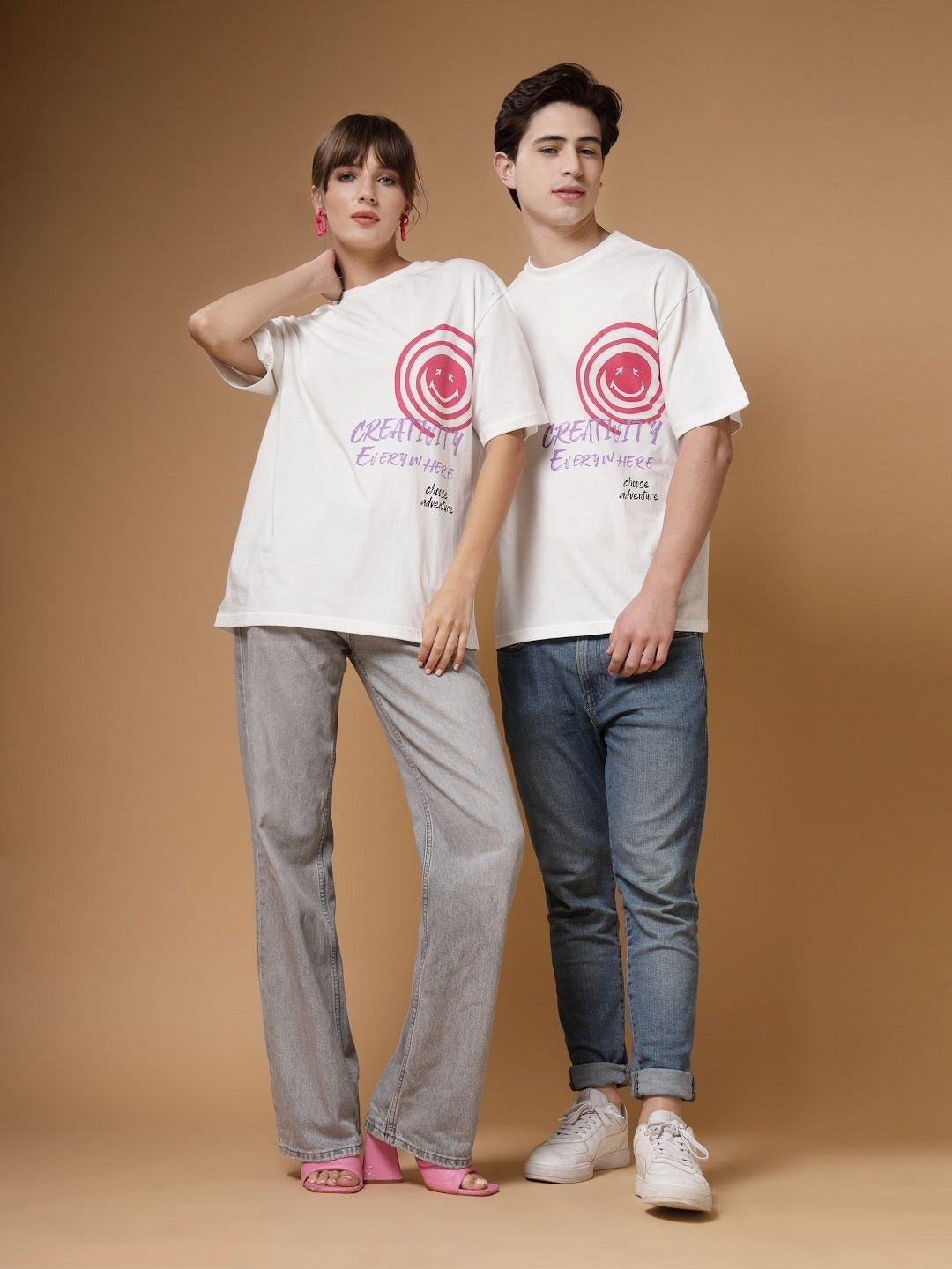 Unisex Typography Printed Oversized T-Shirt – Trendy Cotton Streetwear in Pakistan | PRINDA