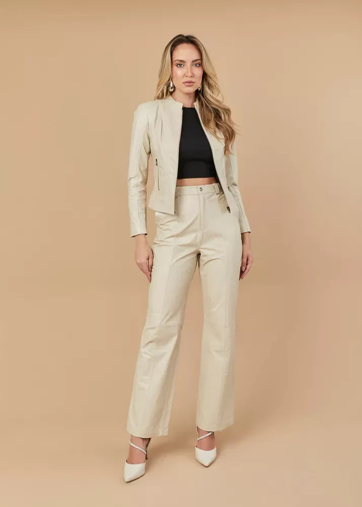 Off-White PRINDA Women's Genuine Leather Jacket