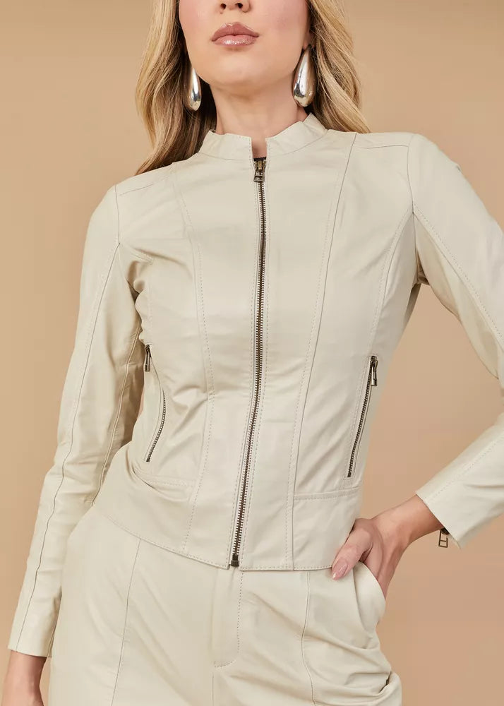 Off-White PRINDA Women's Genuine Leather Jacket