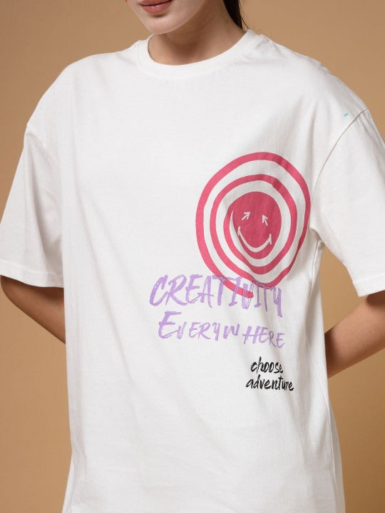 Unisex Typography Printed Oversized T-Shirt – Trendy Cotton Streetwear in Pakistan | PRINDA