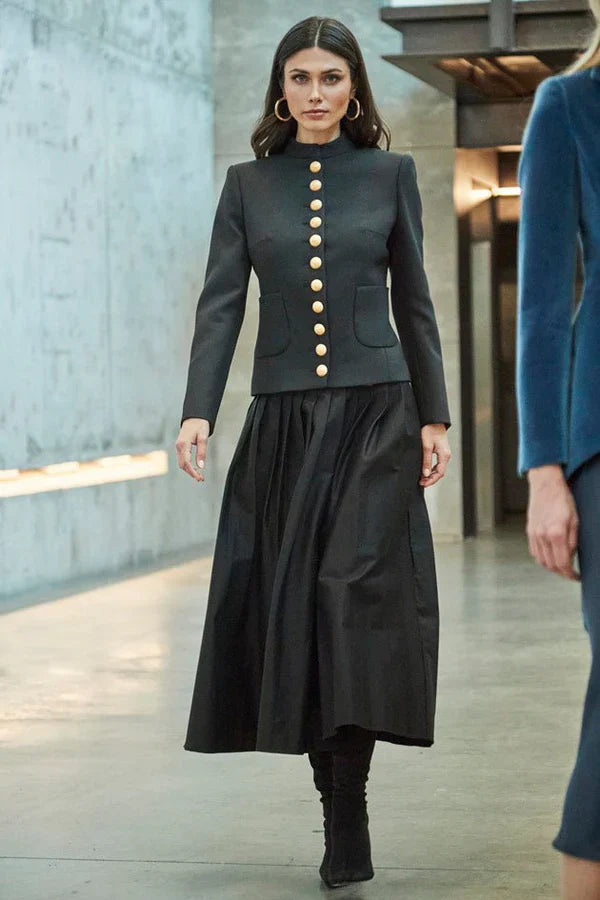 PRINDA Women Black Blazer with Pockets