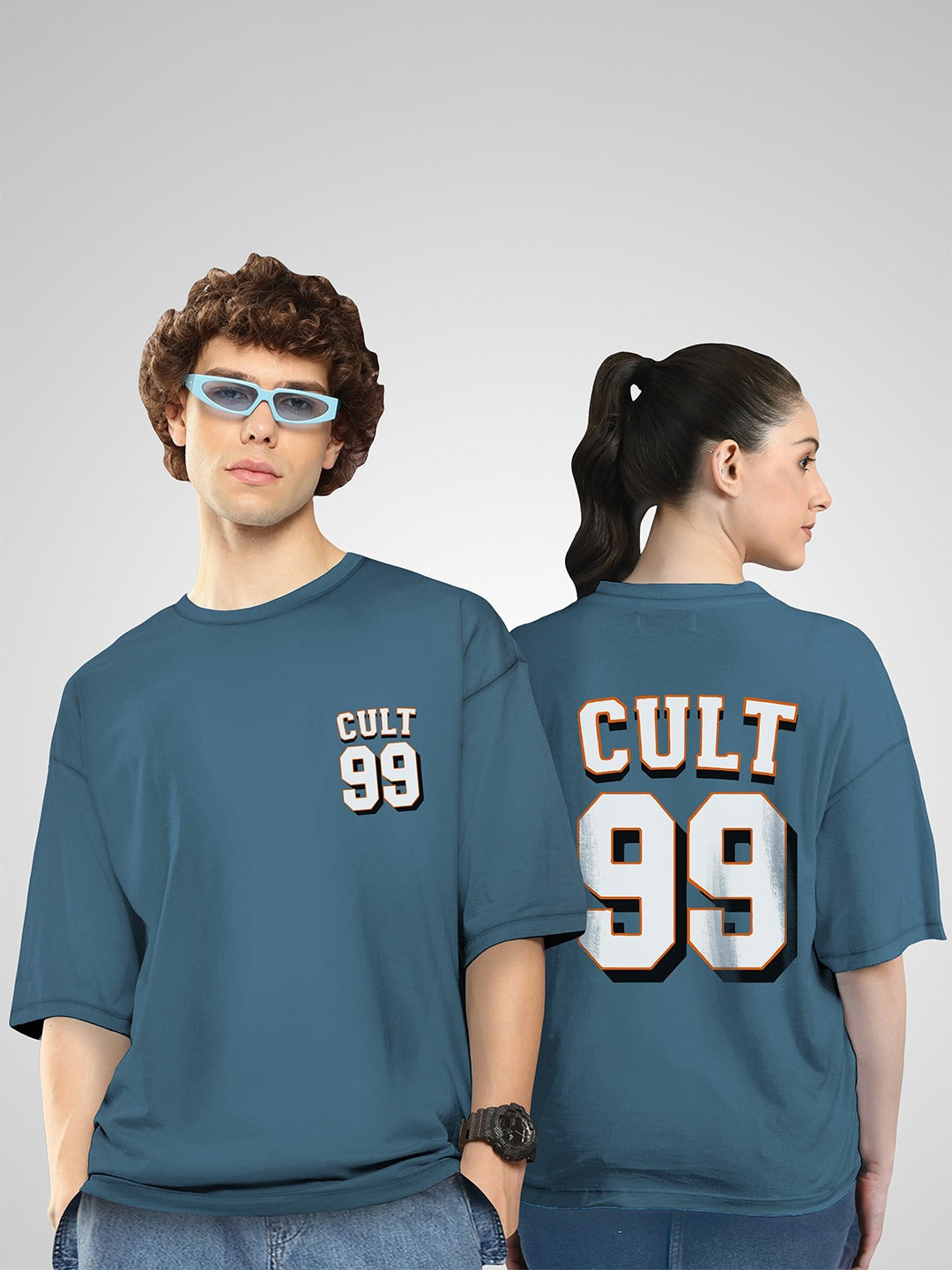 Unisex Twistform Twinny Zone Pack Of 2 Cult99 Printed Cotton Oversized T-shirts – Trendy Streetwear in Pakistan | PRINDA
