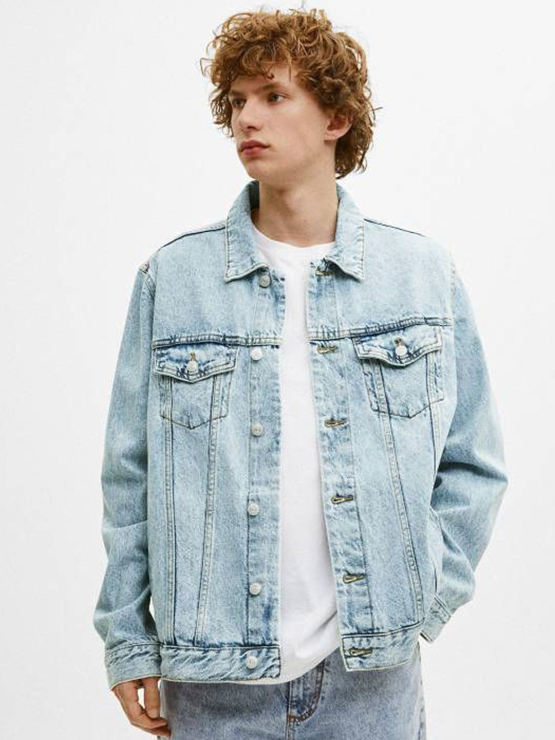 Men Solid Spread Collar Denim Jacket – Urban Cool Style for Everyday Wear in Pakistan | PARINDA
