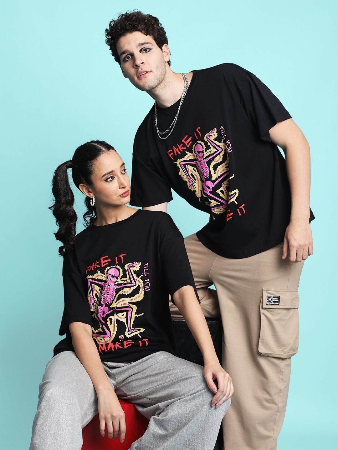 Men Halloween Graphic Print Round Neck Cotton T-Shirt – Stylish Festive Outfit in Pakistan | PRINDA