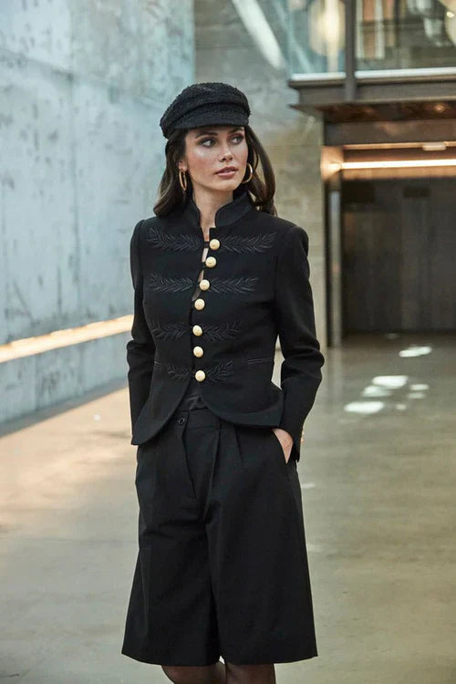 PRINDA Black Military Women Blazer