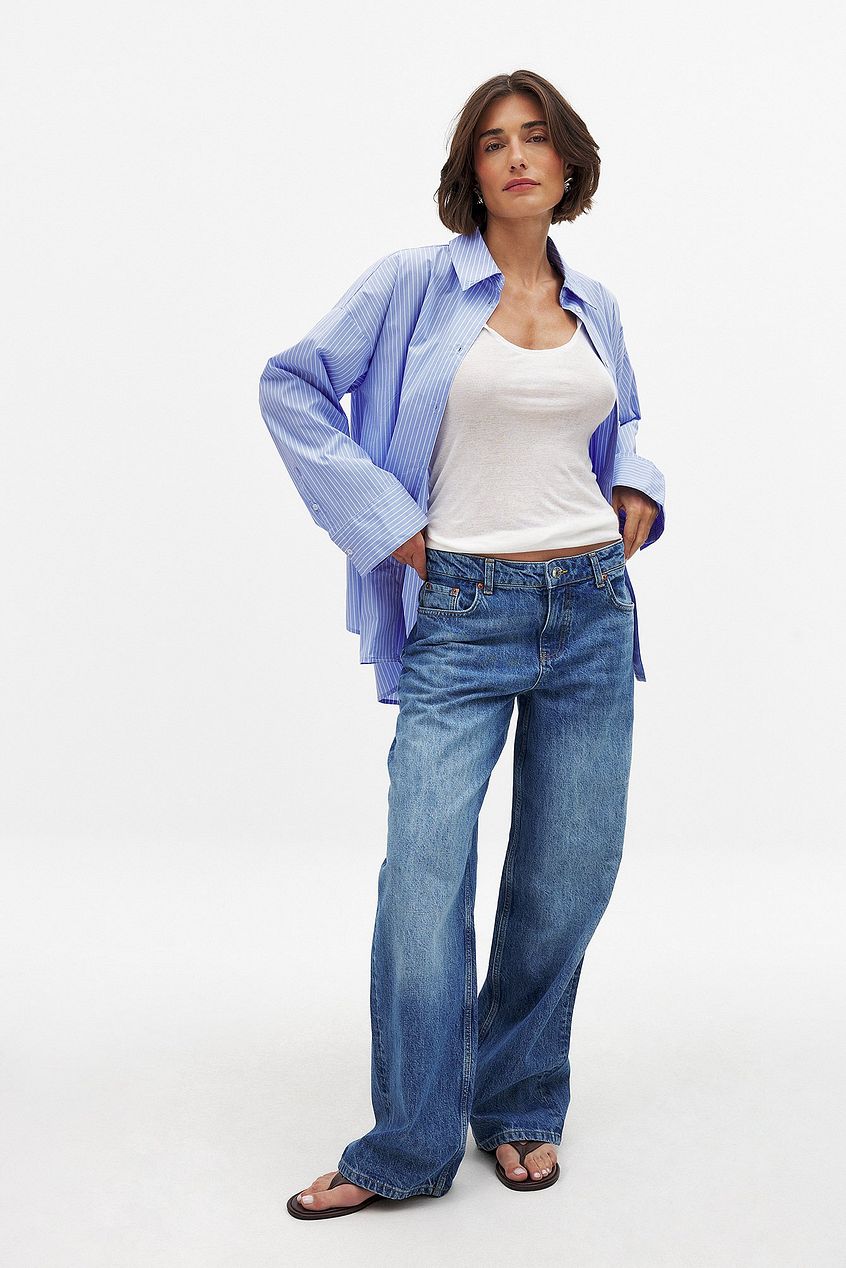 Women Mid Waist Loose Straight Denim – Comfortable Mid-Rise Straight-Leg Jeans for Everyday Pakistani Style | PRINDA
