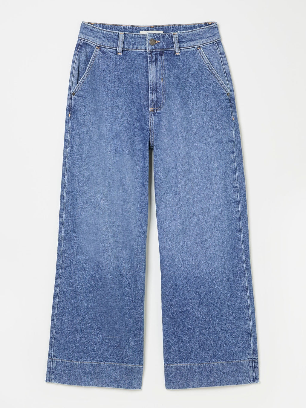 Women FatFPRINDA Hove Blue Denim Wide Leg Crop Jeans – Stylish Cropped Denim for Pakistani Women